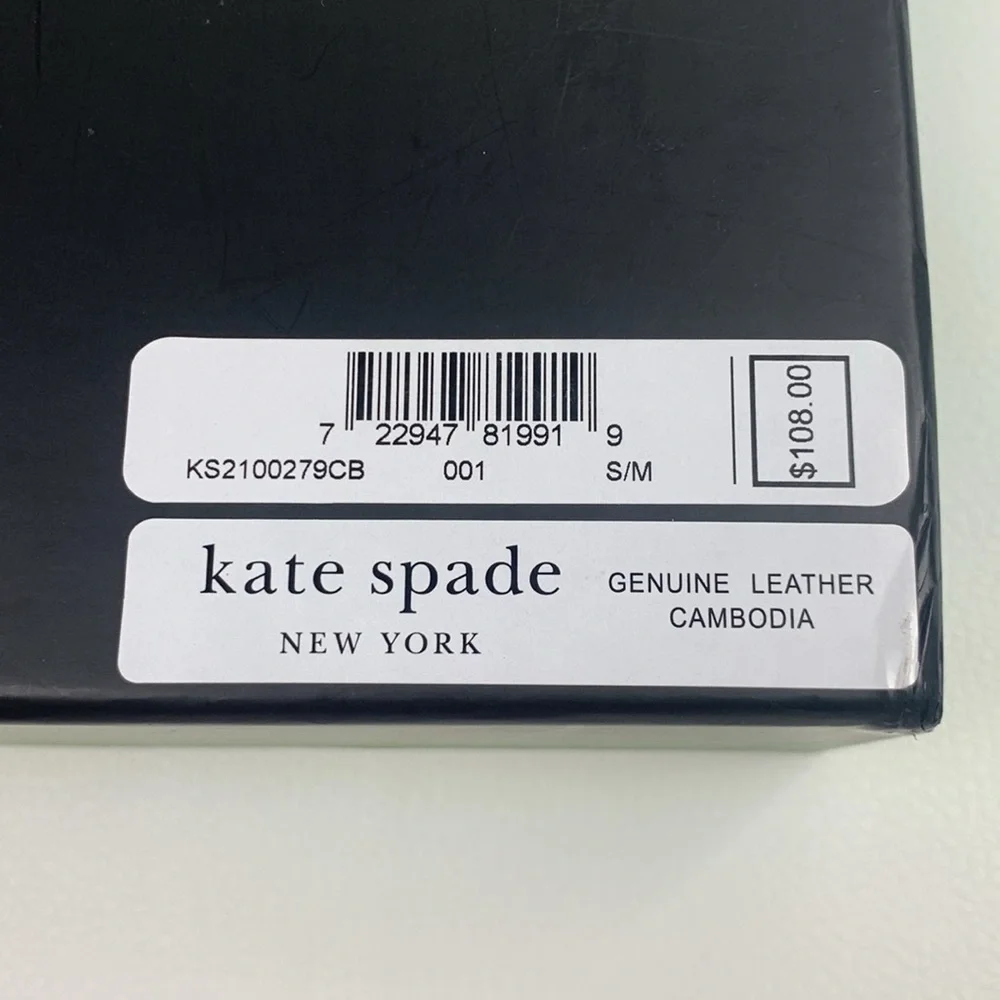 Kate Spade Leather Black Adjustable Belt Bag Bow Accent Size S/M New NWT in box